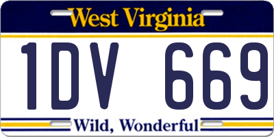 WV license plate 1DV669
