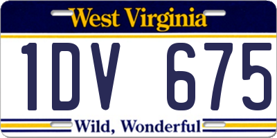WV license plate 1DV675