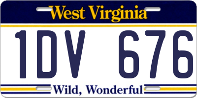 WV license plate 1DV676