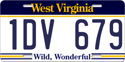 WV license plate 1DV679