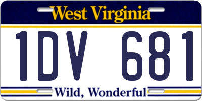 WV license plate 1DV681