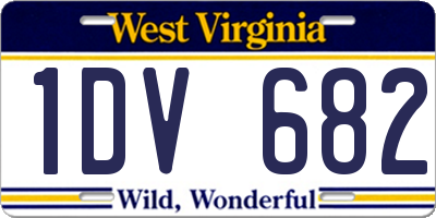 WV license plate 1DV682