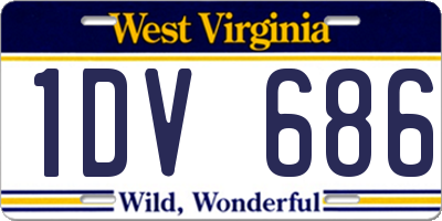 WV license plate 1DV686