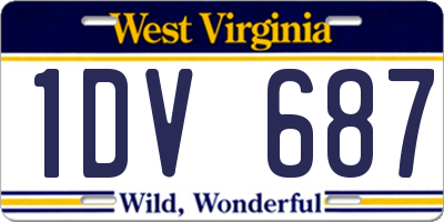 WV license plate 1DV687