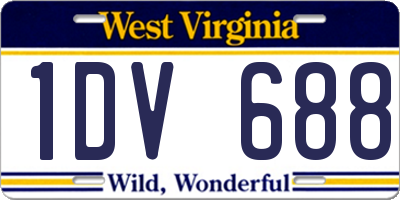 WV license plate 1DV688