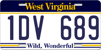WV license plate 1DV689