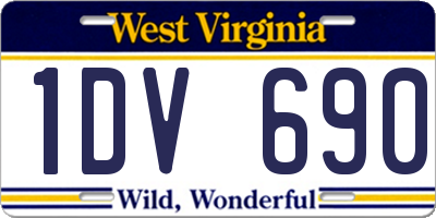 WV license plate 1DV690