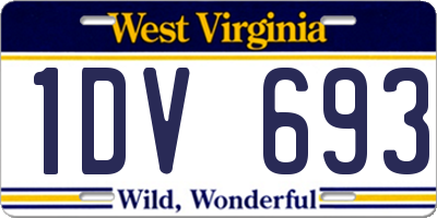 WV license plate 1DV693
