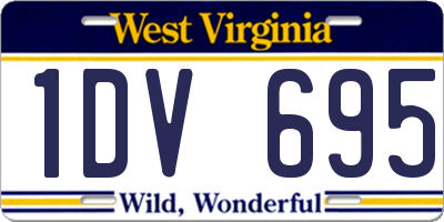 WV license plate 1DV695