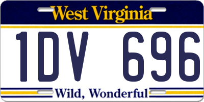 WV license plate 1DV696