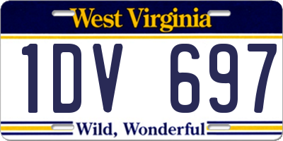 WV license plate 1DV697