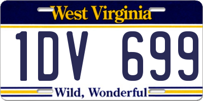 WV license plate 1DV699
