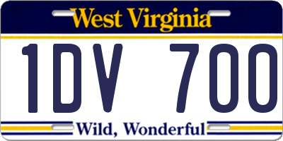WV license plate 1DV700