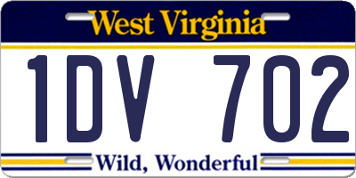 WV license plate 1DV702