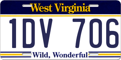 WV license plate 1DV706