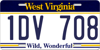 WV license plate 1DV708