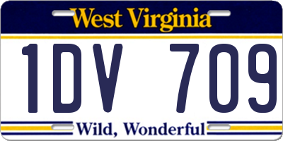 WV license plate 1DV709