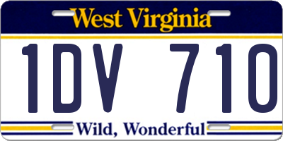 WV license plate 1DV710