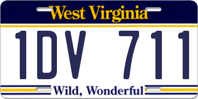 WV license plate 1DV711
