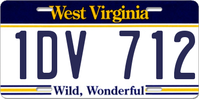 WV license plate 1DV712