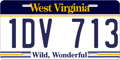 WV license plate 1DV713