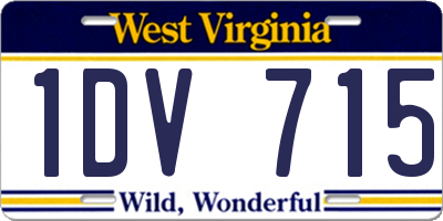 WV license plate 1DV715