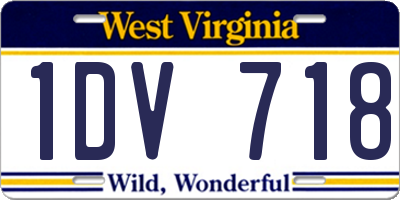 WV license plate 1DV718