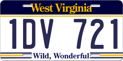 WV license plate 1DV721
