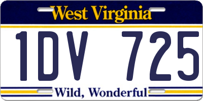 WV license plate 1DV725