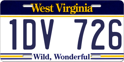 WV license plate 1DV726