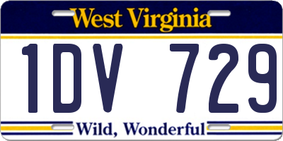WV license plate 1DV729