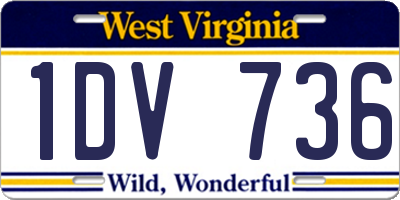WV license plate 1DV736