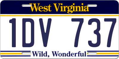WV license plate 1DV737