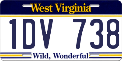 WV license plate 1DV738
