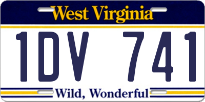 WV license plate 1DV741