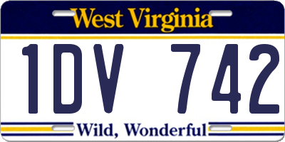WV license plate 1DV742