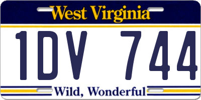 WV license plate 1DV744