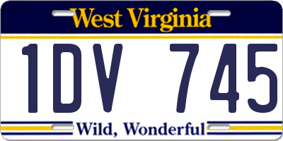 WV license plate 1DV745