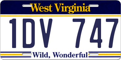 WV license plate 1DV747