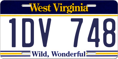 WV license plate 1DV748