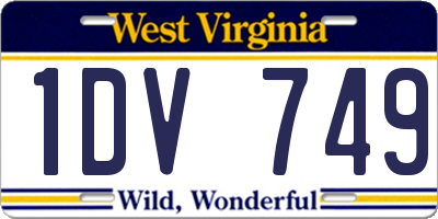 WV license plate 1DV749