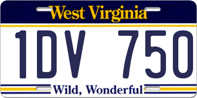 WV license plate 1DV750