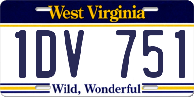 WV license plate 1DV751