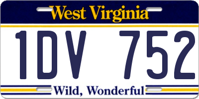 WV license plate 1DV752
