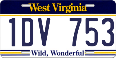 WV license plate 1DV753