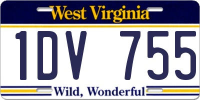 WV license plate 1DV755