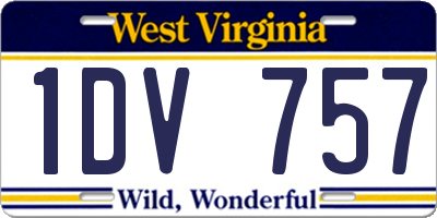 WV license plate 1DV757