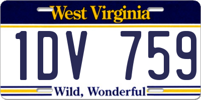 WV license plate 1DV759