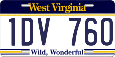 WV license plate 1DV760