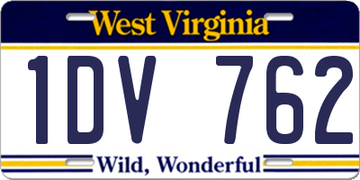 WV license plate 1DV762